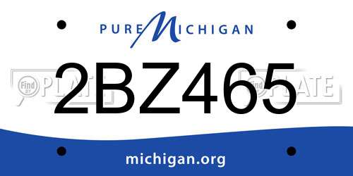 2BZ465 Michigan License Plate