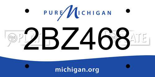 2BZ468 Michigan License Plate