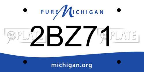 2BZ71 Michigan License Plate