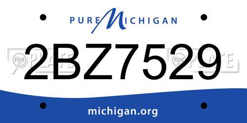 2BZ7529 Michigan License Plate