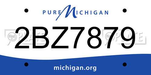 2BZ7879 Michigan License Plate
