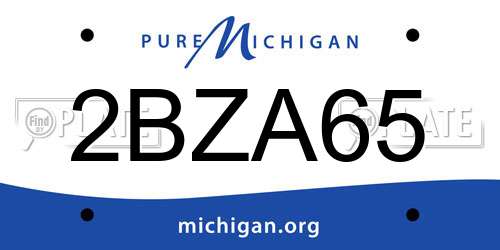 2BZA65 Michigan License Plate