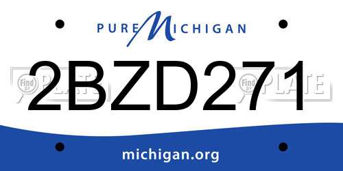 2BZD271 Michigan License Plate