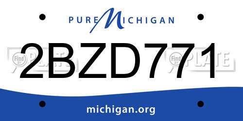 2BZD771 Michigan License Plate