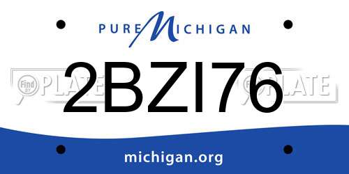 2BZI76 Michigan License Plate