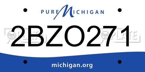 2BZO271 Michigan License Plate