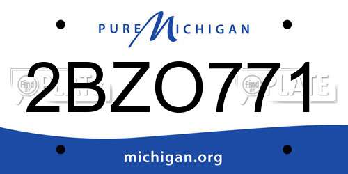 2BZO771 Michigan License Plate