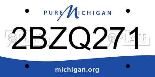 2BZQ271 Michigan License Plate