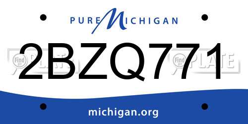 2BZQ771 Michigan License Plate