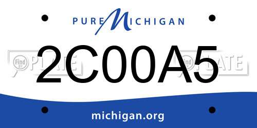 2C00A5 Michigan License Plate