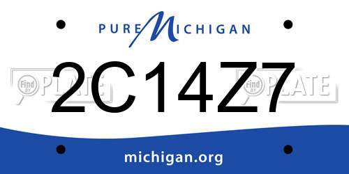 2C14Z7 Michigan License Plate