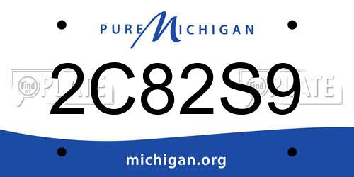 2C82S9 Michigan License Plate