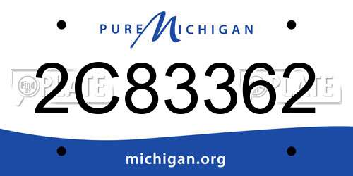 2C83362 Michigan License Plate