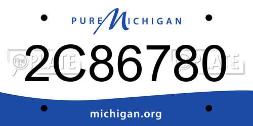2C86780 Michigan License Plate