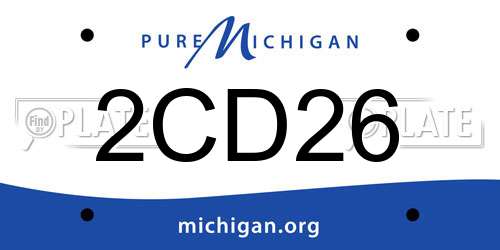 2CD26 Michigan License Plate