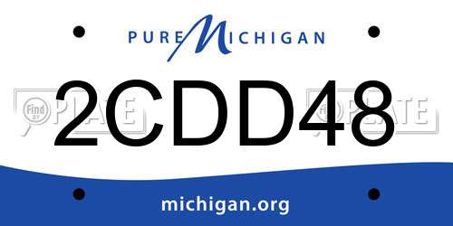 2CDD48 Michigan License Plate