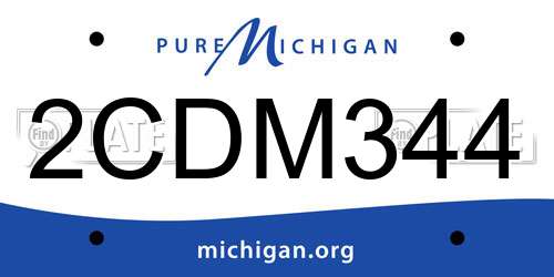 2CDM344 Michigan License Plate