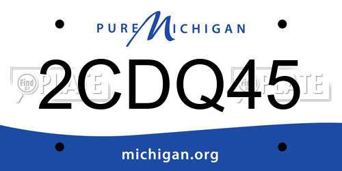 2CDQ45 Michigan License Plate