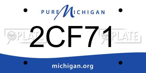 2CF71 Michigan License Plate