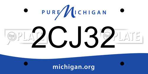 2CJ32 Michigan License Plate
