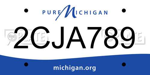 2CJA789 Michigan License Plate