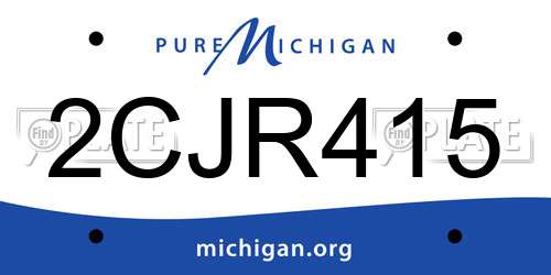 2CJR415 Michigan License Plate