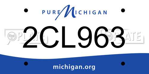 2CL963 Michigan License Plate