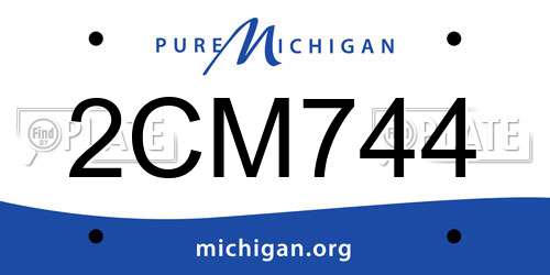 2CM744 Michigan License Plate