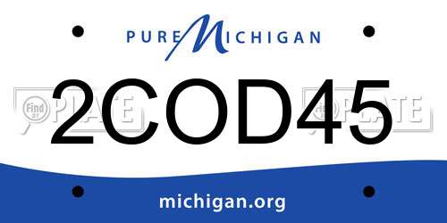 2COD45 Michigan License Plate
