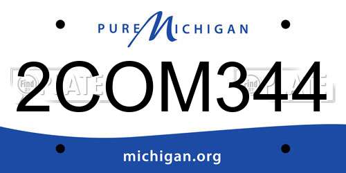 2COM344 Michigan License Plate