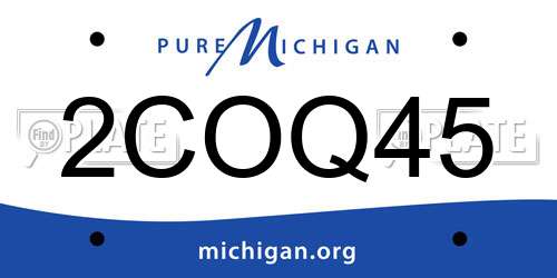 2COQ45 Michigan License Plate