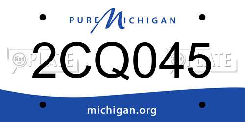 2CQ045 Michigan License Plate