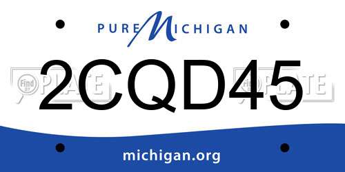 2CQD45 Michigan License Plate
