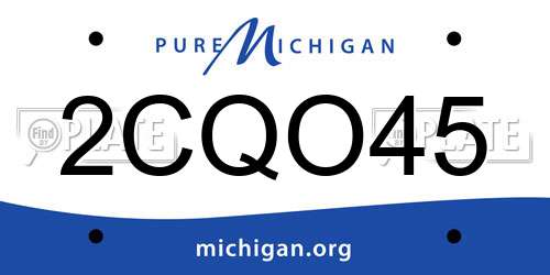 2CQO45 Michigan License Plate