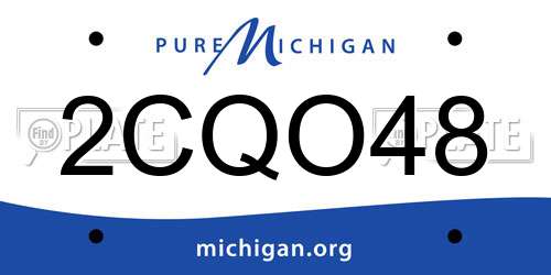 2CQO48 Michigan License Plate
