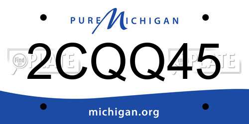 2CQQ45 Michigan License Plate