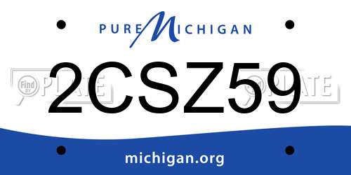 2CSZ59 Michigan License Plate