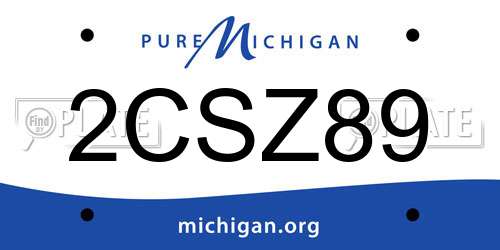 2CSZ89 Michigan License Plate