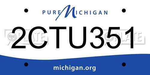 2CTU351 Michigan License Plate