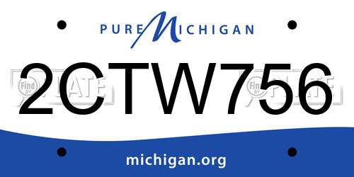 2CTW756 Michigan License Plate