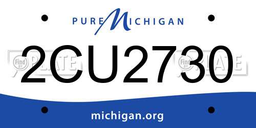 2CU2730 Michigan License Plate