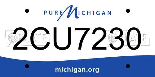 2CU7230 Michigan License Plate