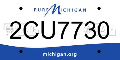 2CU7730 Michigan License Plate