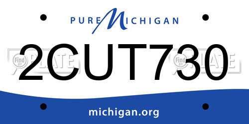 2CUT730 Michigan License Plate