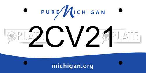 2CV21 Michigan License Plate