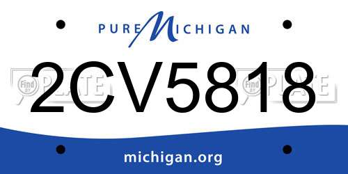 2CV5818 Michigan License Plate