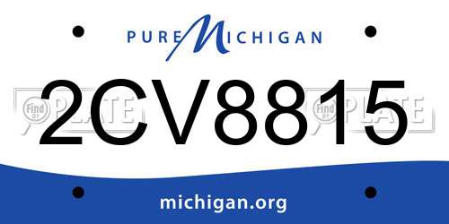 2CV8815 Michigan License Plate