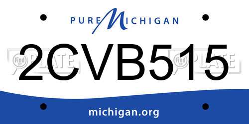 2CVB515 Michigan License Plate