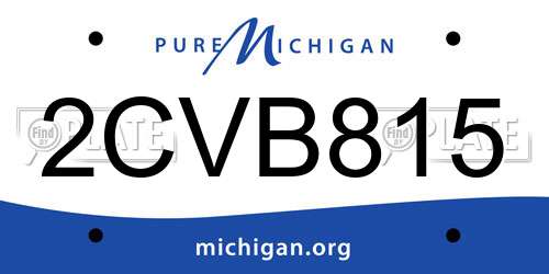 2CVB815 Michigan License Plate