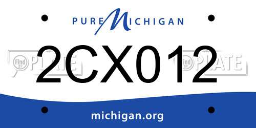 2CX012 Michigan License Plate